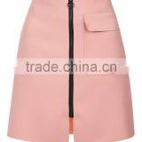 Wholesale OEM Servicees Zip Up A Line Skirts Women 2016 Crepe Patch Pocket Skirts 2016 thumbnail-3