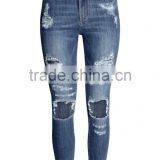 Ladies Top Design Denim Fabric Distressed Jeans Women Jeans Pent Pants for Woman thumbnail-2