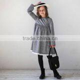 High Quality Autumn Winter Checkered Tweed Dress Long Sleeve Girls Wool Dress 3-5 Year Old Girl Dress thumbnail-5