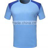 Polyester Short Sleeve Gym Quick Dry Stringer Blue White T-shirt thumbnail-1