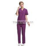 2016 Top Quality Juqian Classic Purple V Neck Summer Hospital Medical Staff Uniforms thumbnail-3