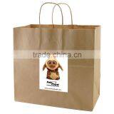 USA Made Natural Kraft Shopping Bag - Comes With Twisted Paper Handles, Dimensions Are 13" x 7" x 12.5" and Comes With Your Logo thumbnail-1