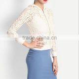 High Quality Zip up White Lace Hoodie for Women Wholesale thumbnail-5