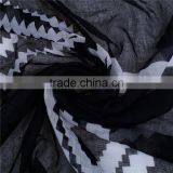 Voile Scarves & Wraps Rectangle White Black Geometric Yiwu Scarf thumbnail-2