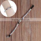 Wax Rope Hand Made Beaded Bracelets Antique Silver Black Halloween Pumpkin Round 21cm Long thumbnail-3