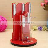 New Arrival Hot Sale Useful Red Acrylic Kitchen Ceramic Knife Holder Kitchen Knife Stand Block For 3 4 5 6 Knives And Peeler thumbnail-5