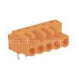 250V 12A Female Right Angle Solder MCS Connector , Pin Size 1.0 x 1.0 Orange