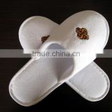 High quality luxury cotton terry open toe hotel bathroom slippers