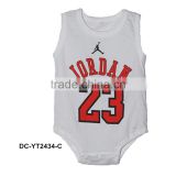 Hot Selling Digital Printing Sports Style Sleeveless Infant Baby Rompers