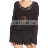 C38 Crochet Inset Cover-Up Beach Rompers thumbnail-1