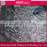 Flower Patterns Lace With Leather Cutwork Embroidery on Fabric for Lady Dress Garment thumbnail-1