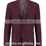 Men's Burgundy Slim Fit Casual Blazer Woolen thumbnail-1