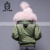 Good Price Goose Down Bomber Jacket Wholesale Real Fur Hooded Winter Coat for Women thumbnail-3