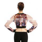 Women Fashion Printing Pattern Polyester Jacket Cool Long Slevee Zipper Jacket for Women thumbnail-3