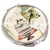 Round Epoxy Printed Metal Pocket Make up Mirror thumbnail-1
