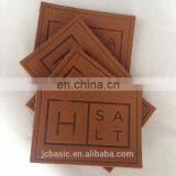 Pu Handmade Custom Metal Logo Leather Clothing Label for Garment thumbnail-5