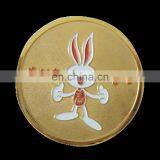 Alibaba wholesale customized enqgraved rabbit logo souvenir gold coin