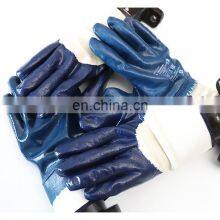 Oil Resistant Fully Coated Blue Nitrile Safety Work Gloves For Fuel Petro Chemical Work thumbnail-2