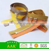 Double Colors Tape 3# Two Way Close End Light Gold Zipper