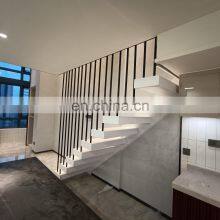 Modern Invisible Stringer Tempered Glass Balustrade Floating Stairs Staircase For Hotels thumbnail-3
