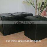 Leather Bed End Folding Stool With Drawer thumbnail-3
