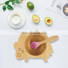 Bamboo Silicone Baby Spoon Bowl Amazon Sells Silicone Suction Bamboo Plate Bowl For Feeding Kids thumbnail-2