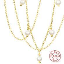 S925 Sterling Silver Design Imitation Pearl Necklace thumbnail-3