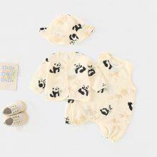 Kids Romper Climb Crawl Suit Vest Sets Newborn Bodysuit Baby Clothes Summer Three Pieces Children's Pajama Onesie Jumpsuit thumbnail-2