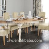 DT-4093 Top Quality Solid Wood White Extendible Dining Table