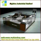 New Design Hot Sale Tempered Glass Wood Cell Phone Kiosk for Cell Phone Shop Cellphone Store Display Fixture thumbnail-3