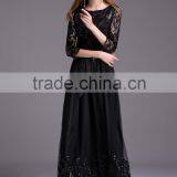 V2-MN Cocktail Dress 2016 New Arrival Black Sophisticated Embroidery Sequin Maxi Dress thumbnail-6
