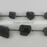 Wholesale Gemstone Row Stone Black Tourmaline Stone Natural Black Tourmaline thumbnail-1