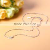 925 Sterling Silver Full CZ Sideways Curved Cross Charm Necklace thumbnail-5