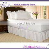 white hotel bed skirt with shirring pleats, fitted bed skirt, white bed skirts