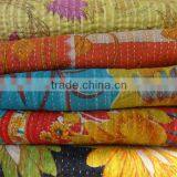 Reversible Kantha Quilt, Antique Heavy Kantha Bed Spread, Bed Throw thumbnail-1