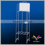 Magazine Holder Floor Stand 1 Shelf White Wire Counter Display Rack thumbnail-1