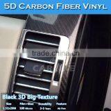 Free Shipping Super Glossy Black 5D Carbon Fiber Vinyl Film Car Sticker Quality Choice thumbnail-2