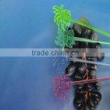 9 Inch Colored Coconut Tree Design Stick/swizzle Sticks/ Cocktail Stick Stirrer Spoon End thumbnail-3