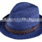 China Factory Price Fast Delivery Plain Pattern Straw Fedora Hat thumbnail-6