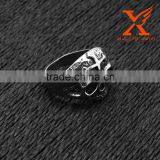 In Stock Stainless Steel Vintage Gothic Cross Silver Skull Ring thumbnail-4