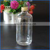16oz Clear Boston Round Glass Bottle Transparent Boston Bottle With Aluminium Screw Cap thumbnail-5