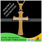 ATHENAA New Trendy 18K Gold Plated Jesus Cross Pendant Wholesale American Diamond Jewelry thumbnail-1