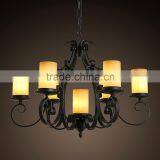 American Rural Style Beauty Lamp Glass Iron Lighting Pendant Light thumbnail-1