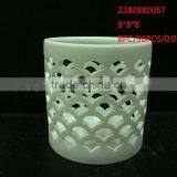 White Cut Out Ceramic Candle Holder