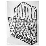 Rustic Style Metal Wire Scroll Wall Pocket Organizer Magazine Flower File Holder thumbnail-1