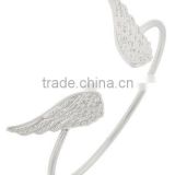 Silver Tone Lead Compliant Metal Cuff Wing Bracelet