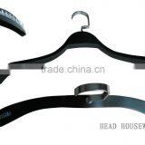 Wholesale HH Laminated Wooden Hanger With Anti Slip Sticker , Cheap Black Wooden Hanger Hot Sale Hanger thumbnail-1