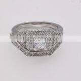 Fashion 925 Silver Jewelry Two Set Pave Setting Ring thumbnail-1