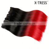 Latest Arrival Custom Design Artificial 18inch 1b Red High Tempreture Two Tone Synthetic Ombre Color Hair Extensions