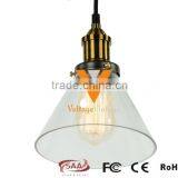 China Supplier Vintage Pendant Lamp Modern Glass Funnel Track Light Industrial Hanging Lamp thumbnail-3